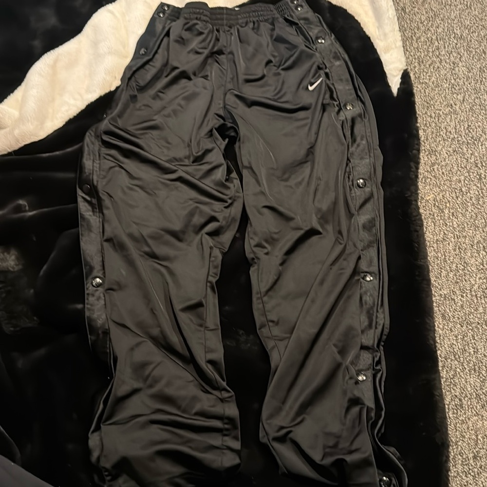 Nike Black Snap Up Pants Size Large 100% Polyester